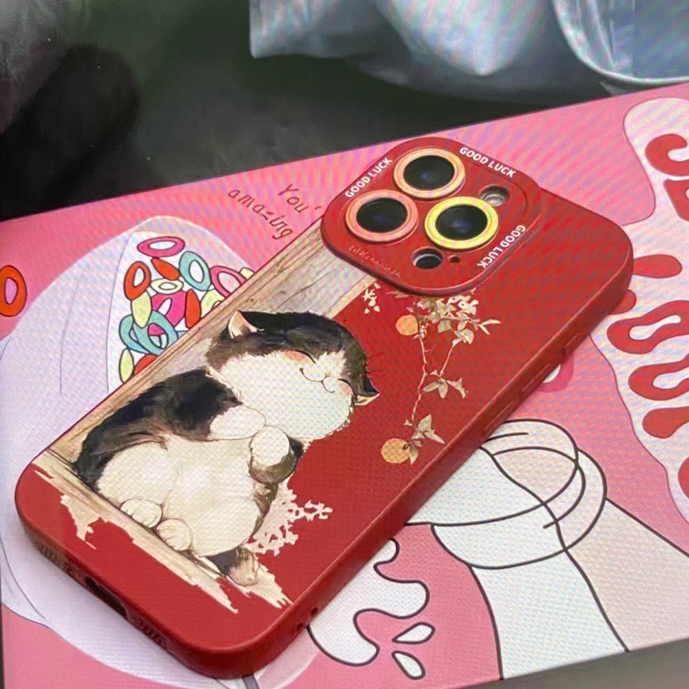 Red Cat Design Phone Case